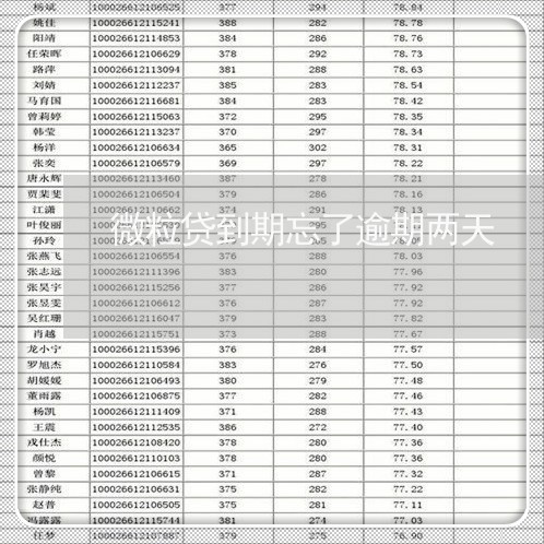 微粒贷到期忘了逾期两天/2023022784425