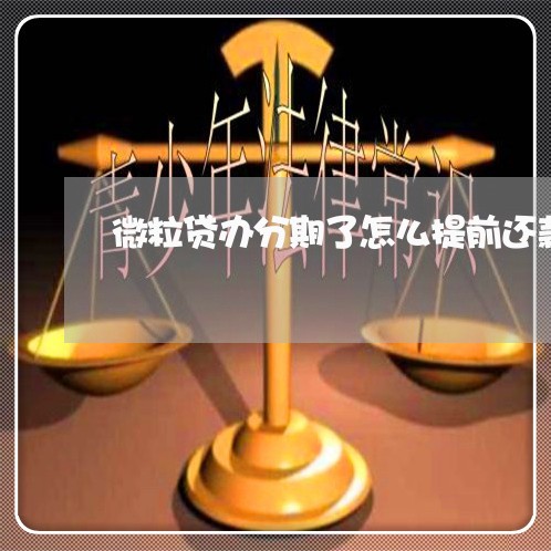 微粒贷办分期了怎么提前还款 微粒贷办分期了怎么提前还款