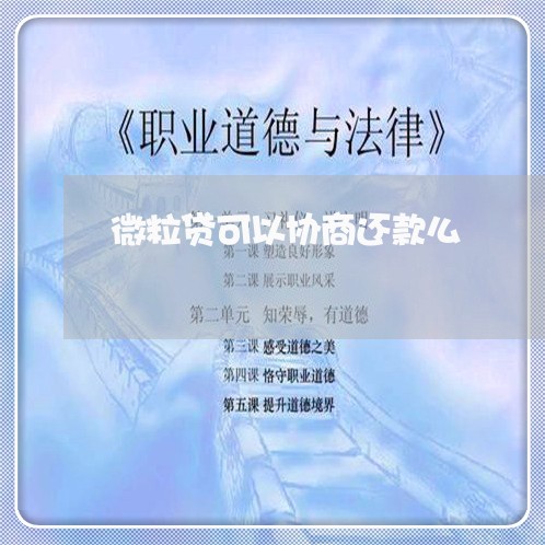 微粒贷可以协商还款么/2023070916028