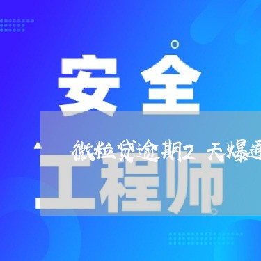 微粒贷逾期2天爆通讯录吗会怎样/2023091373805