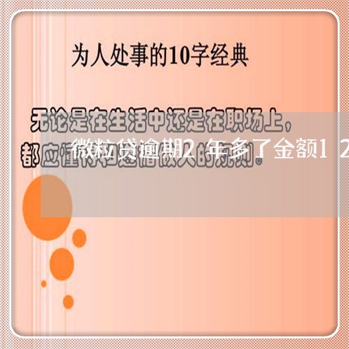 微粒贷逾期2年多了金额12万多/2023042330605