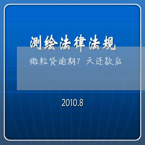 微粒贷逾期7天还款后/2023031889815