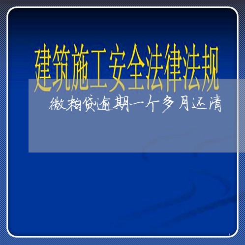 微粒贷逾期一个多月还清 微粒贷逾期一个多月还清