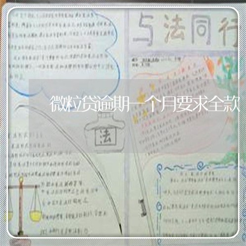 微粒贷逾期一个月要求全款 微粒贷逾期一个月要求全款
