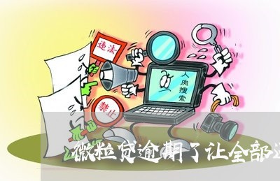微粒贷逾期了让全部还清 微粒贷逾期了让全部还清