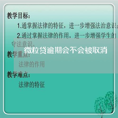 微粒贷逾期会不会被取消/2023022794811