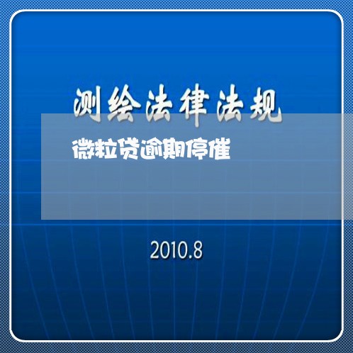 微粒贷逾期停催/2023071494947