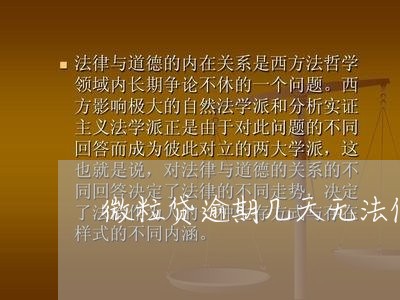 微粒贷逾期几天无法借钱了/2023032672583