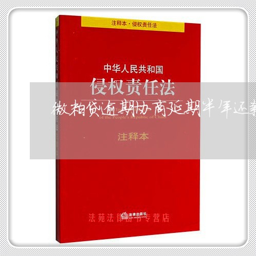 微粒贷逾期协商延期半年还款/2023100720370