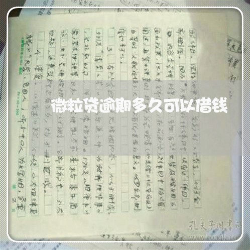 微粒贷逾期多久可以借钱 微粒贷逾期多久可以借钱