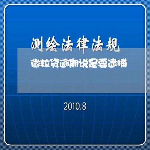 微粒贷逾期说是要逮捕/2023031829260