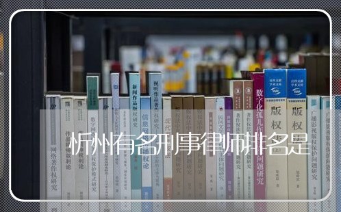 忻州有名刑事律师排名是