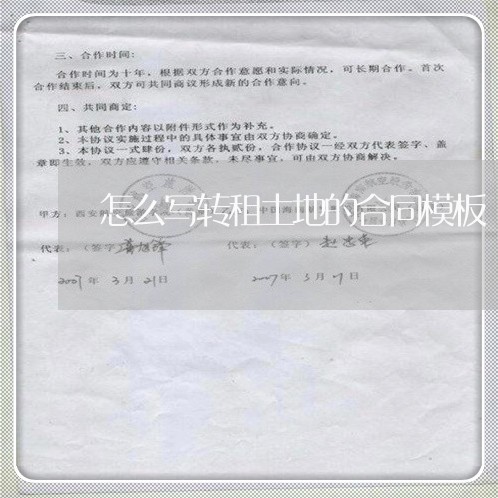 怎么写转租土地的合同模板/2023041258183 怎么写转租土地的合同模板/2023041258183