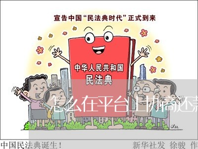 怎么在平台上协商还款还款/2023110694846