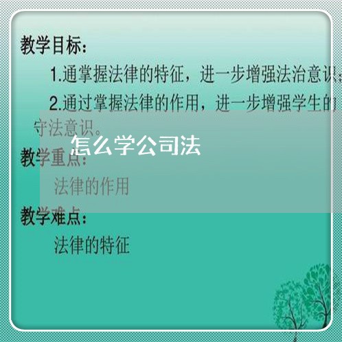 怎么学公司法