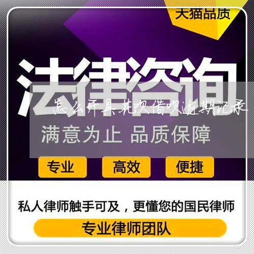 怎么开具花呗借呗逾期记录/2023022745168