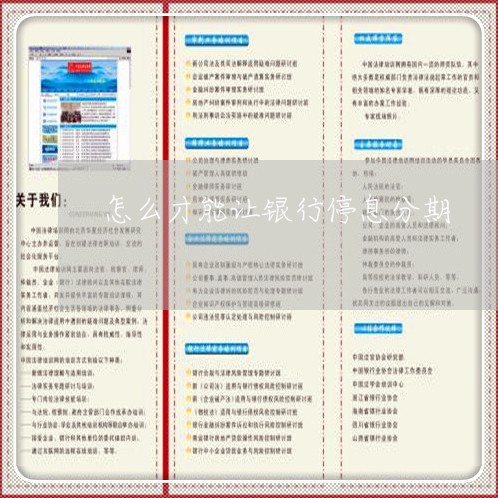 怎么才能让银行停息分期/2023030158370 怎么才能让银行停息分期/2023030158370