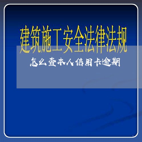怎么查本人信用卡逾期/2023061771493