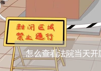 怎么查看法院当天开庭