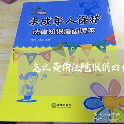 怎么查询法院报纸公告