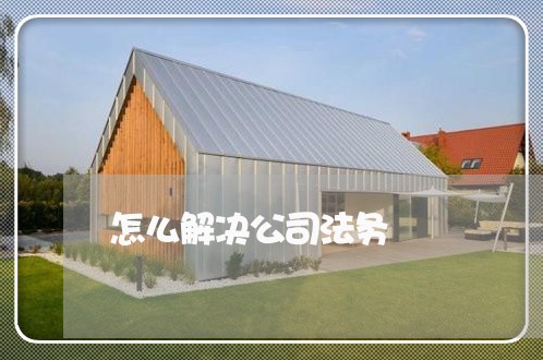 怎么解决公司法务 怎么解决公司法务