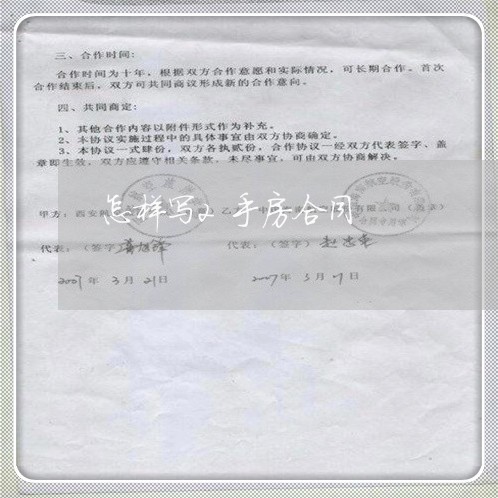 怎样写2手房合同