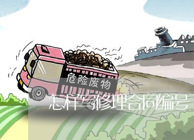 怎样写修理合同编号/2023041151493 怎样写修理合同编号/2023041151493
