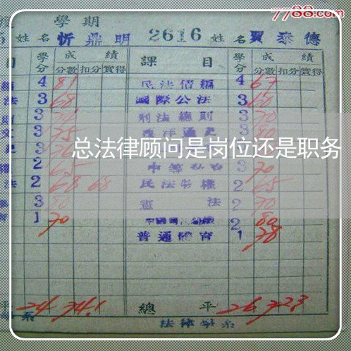 总法律顾问是岗位还是职务 总法律顾问是岗位还是职务