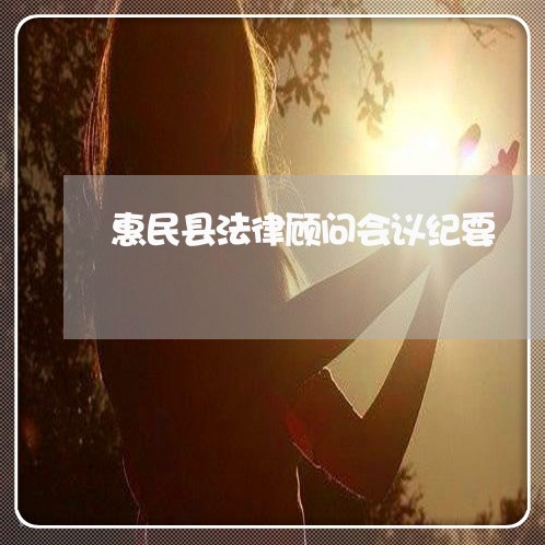 惠民县法律顾问会议纪要