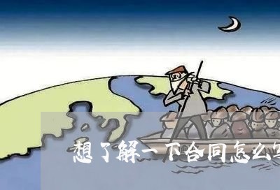 想了解一下合同怎么写/2023041668582