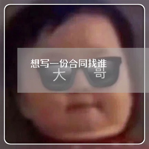 想写一份合同找谁/2023040266158 想写一份合同找谁/2023040266158