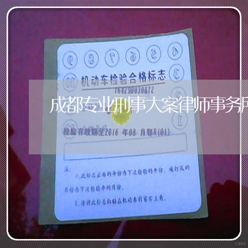 成都专业刑事大案律师事务所/2023061269682