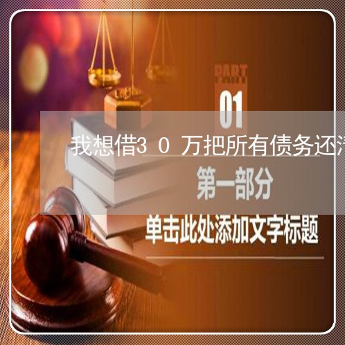 我想借30万把所有债务还清 我想借30万把所有债务还清