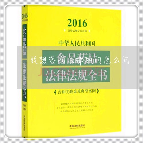 我想咨询法律顾问怎么问 我想咨询法律顾问怎么问