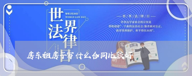 房东租房子写什么合同比较好/2023061808240