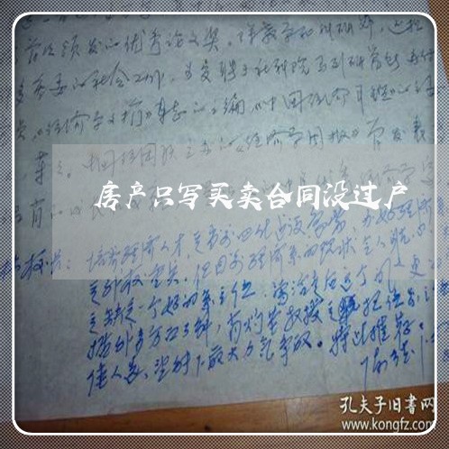 房产只写买卖合同没过户/2023041703159