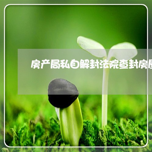 房产局私自解封法院查封房屋 房产局私自解封法院查封房屋