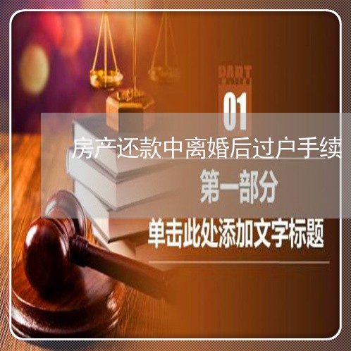 房产还款中离婚后过户手续/2023060260371