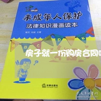 房子就一份购房合同吗怎么写/2023060681525