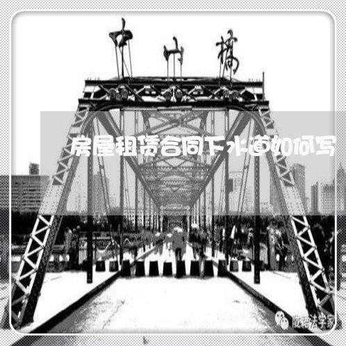 房屋租赁合同下水道如何写/2023060696728 房屋租赁合同下水道如何写/2023060696728