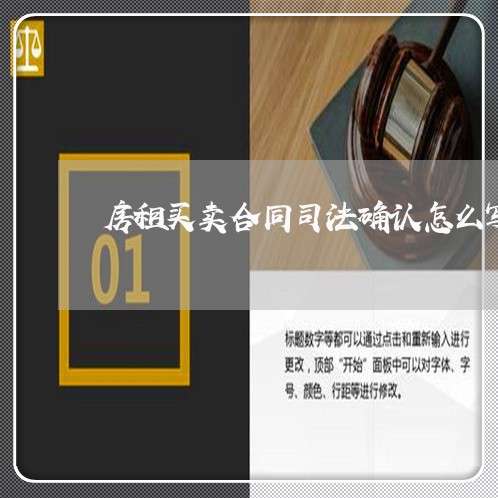 房租买卖合同司法确认怎么写/2023042395936