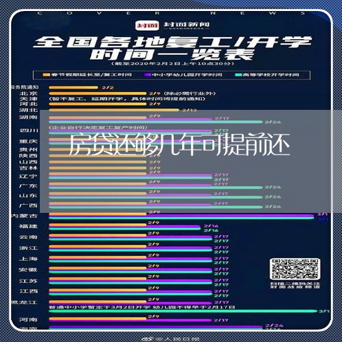 房贷还够几年可提前还/2023041439260