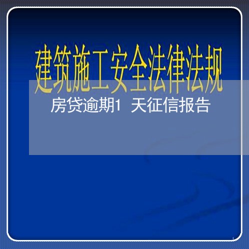 房贷逾期1天征信报告/2023041417159