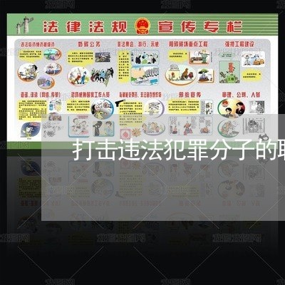 打击违法犯罪分子的职能