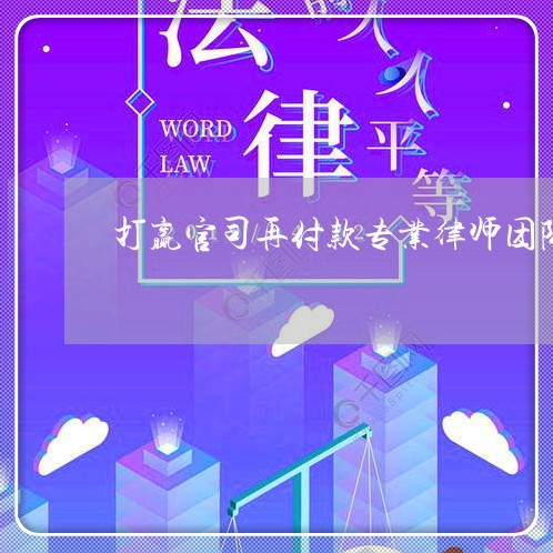 打赢官司再付款专业律师团队