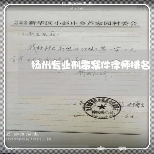 扬州专业刑事案件律师排名