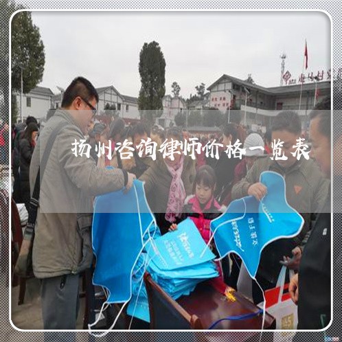 扬州咨询律师价格一览表