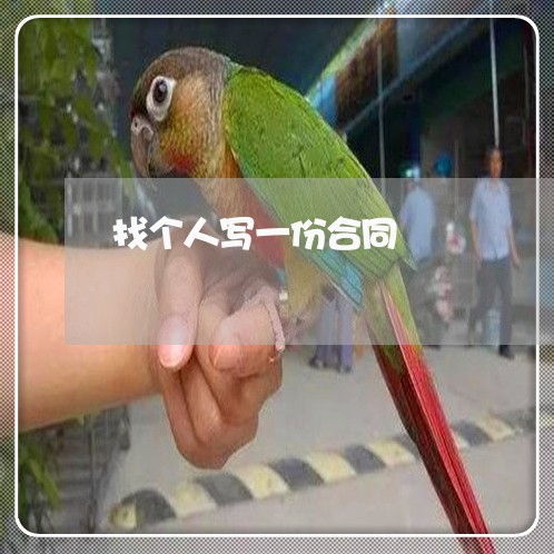 找个人写一份合同/2023041241592 找个人写一份合同/2023041241592