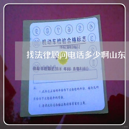 找法律顾问电话多少啊山东