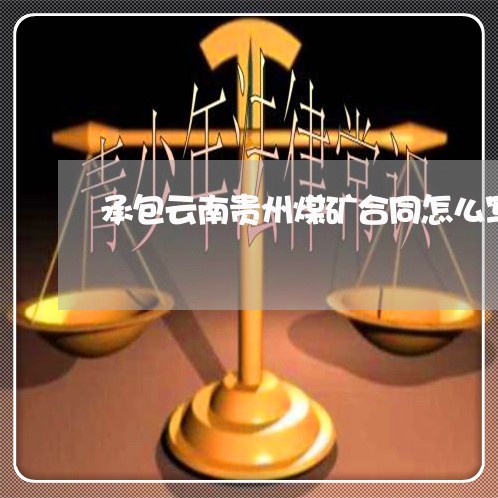 承包云南贵州煤矿合同怎么写/2023022658393